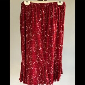 Susan Graver Red Pattern Skirt